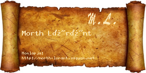 Morth Lóránt névjegykártya